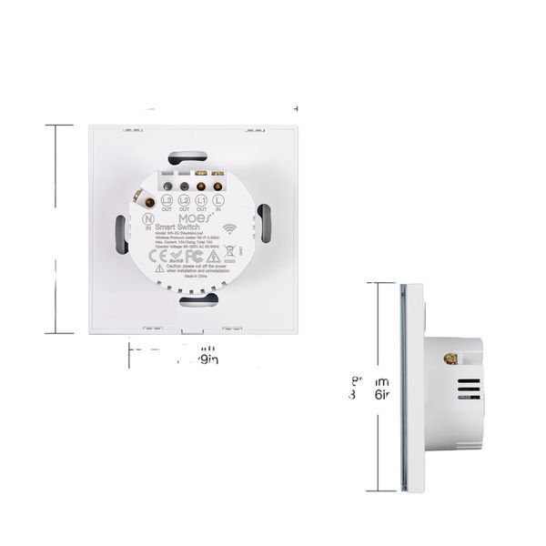Matter Wi-Fi сенсорний вимикач світла Moes Tuya Smart для розумного дому (MWS-EU1-WH-MS) M10522 фото