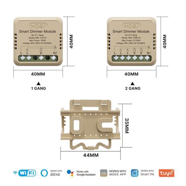 Wi-Fi мини димер Moes Tuya Smart одноканальный для умного освещения (WM-105-M) M10463 фото