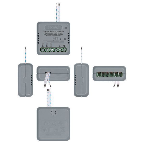 Zigbee міні реле Moes Tuya Smart триканальне для розумного дому (ZM-104C-M-LT) M10526 фото