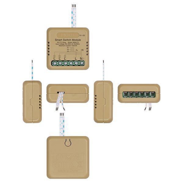 Wi-Fi міні реле триканальне Moes Tuya Smart для розумного дому (WM-104C-M-LT) M10528 фото