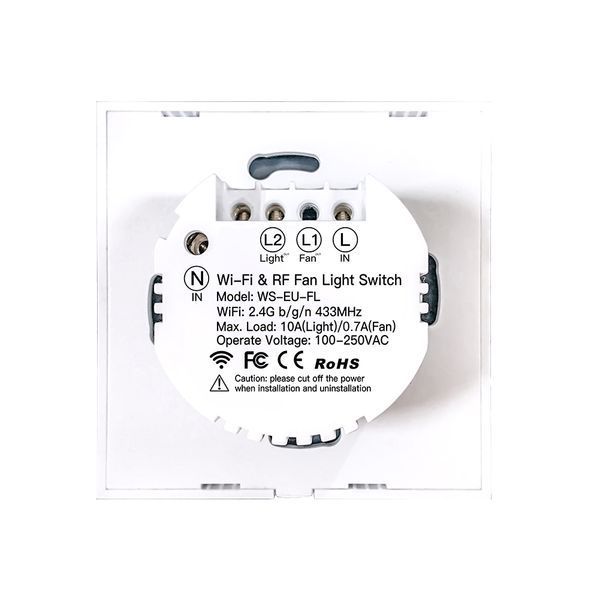 Wi-Fi RF регулятор обертів вентилятора та освітлення Moes Tuya Smart (WRS-EU-FL) M10477 фото