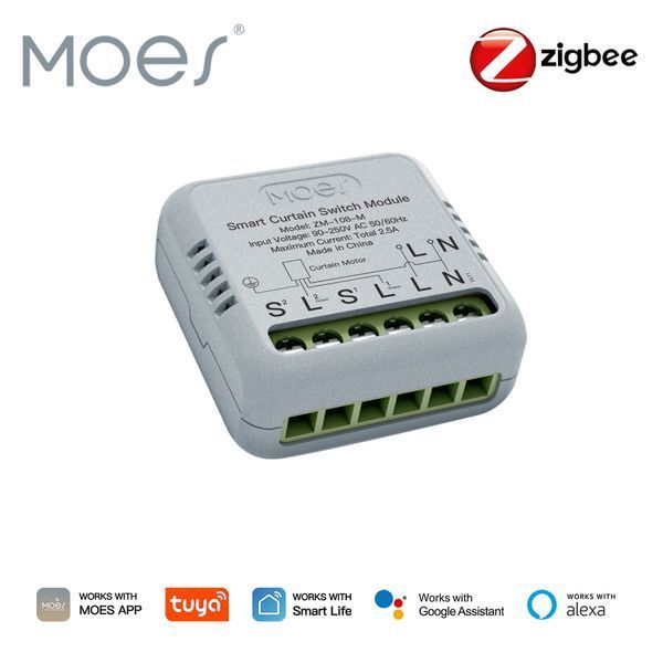 Zigbee міні-реле керування двигуном штор Moes Tuya для розумного дому (ZM-108-M) M10487 фото