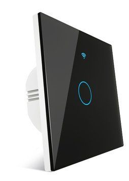 Zigbee сенсорний вимикач Tuya Smart на 1 лінію (ZS-EU1), черный для розумного дому M10085 фото