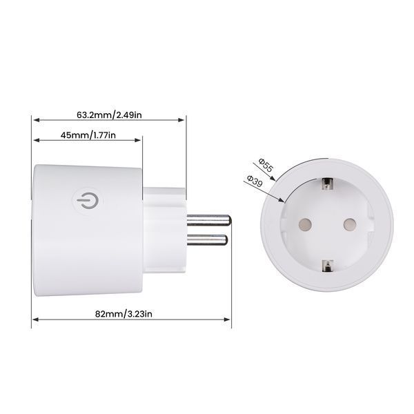 Matter Wi-Fi умная розетка Moes Tuya Smart 16A с энергомониторингом (WP-EU16M) M10491 фото