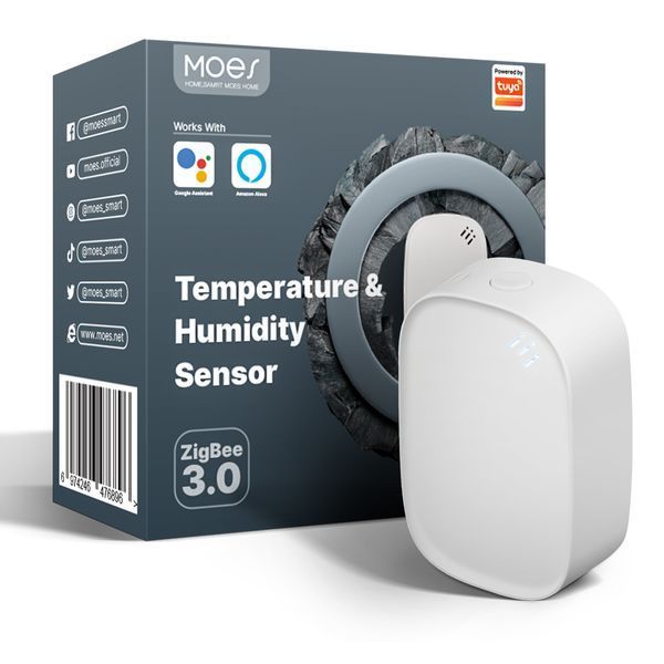 Zigbee датчик температури та вологості Moes Tuya Smart для розумного дому (ZSS-S01-TH) M10494 фото