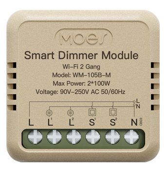 Wi-Fi мини димер Moes Tuya Smart двухканальный для умного освещения (WM-105B-M) M10495 фото