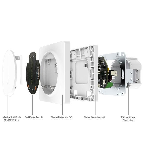 Zigbee сенсорний димер Moes Tuya Smart білий для розумного освітлення (ZS-SY-EUD) M10104 фото