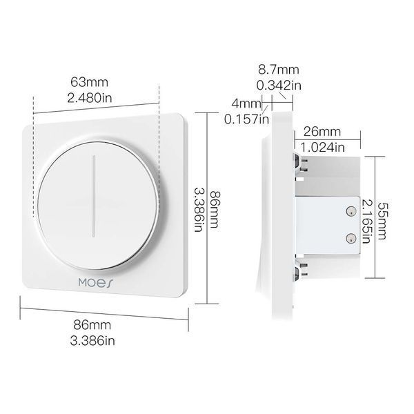 WiFi сенсорный димер Moes Tuya Smart белый для умного освещения (WS-SY-EUD) M10105 фото