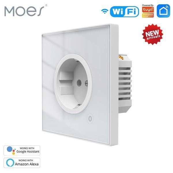 Розумна Wi-Fi розетка Tuya Smart з енергомоніторингом 16A, біла (WK-EU) M10106 фото