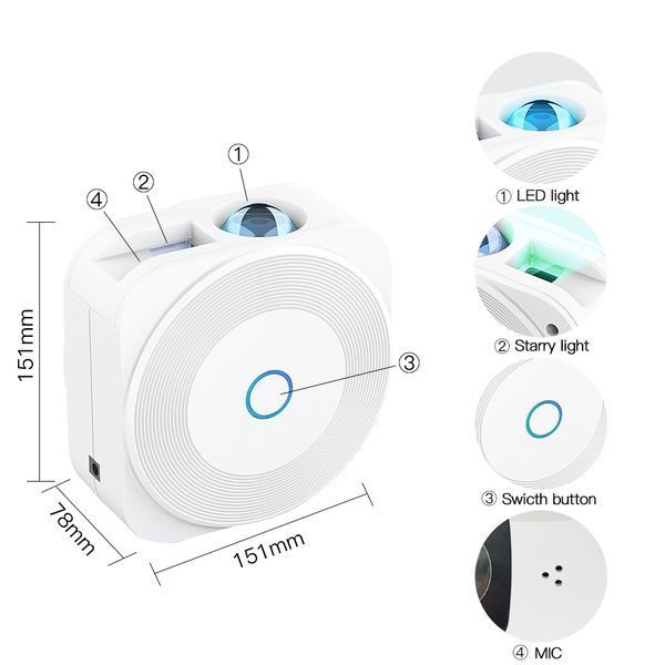 Умный Wi-Fi звездный проектор-ночник Moes Tuya Smart для умного дома (WL-NX-SPF) M10123 фото