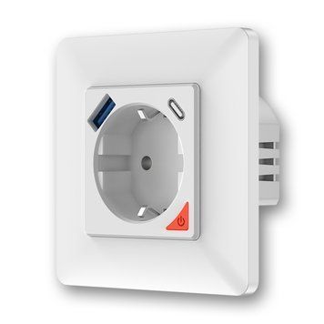 Wi-Fi розетка Moes Tuya Smart с USB Type-C 16A для умного дома (WK-Y-EU-1U1C) M10122 фото