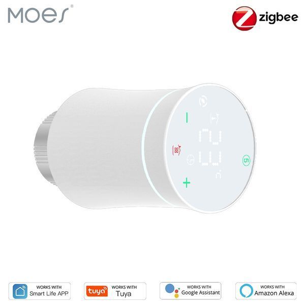 Zigbee термоголовка-термостат Tuya Smart для радіатора опалення, біла (BRT-100) M10345 фото