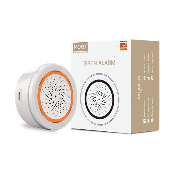 Wi-Fi сирена Moes Tuya Smart 90 dB со световой и звуковой сигнализацией для умного дома (WSS-LO-SLA-U) M10514 фото
