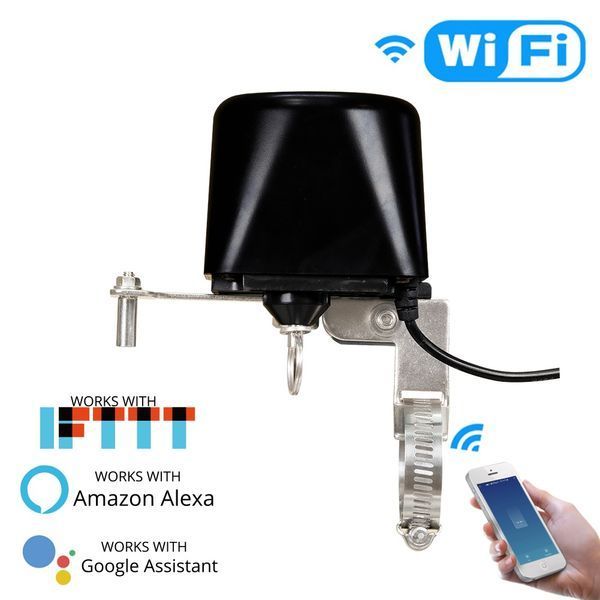 Wi-Fi автоматический кран перекрытия воды и газа Moes Tuya Smart (WV-LZ-BK) M10515 фото